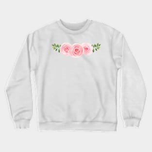 THREE PINK WATERCOLOR FLOWERS Crewneck Sweatshirt